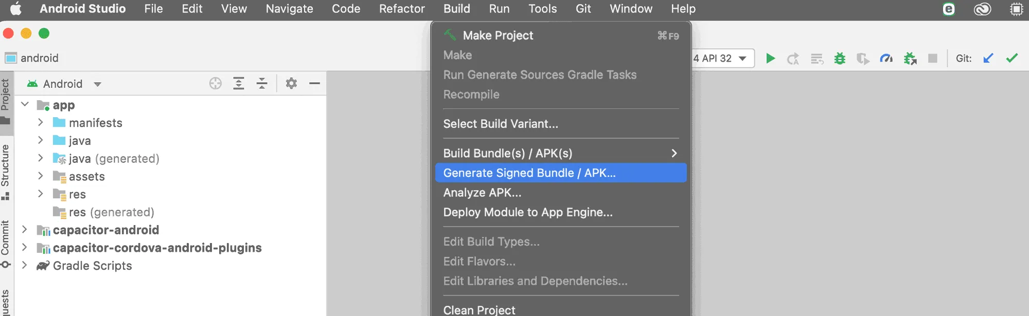署名付きファイルとしてビルド