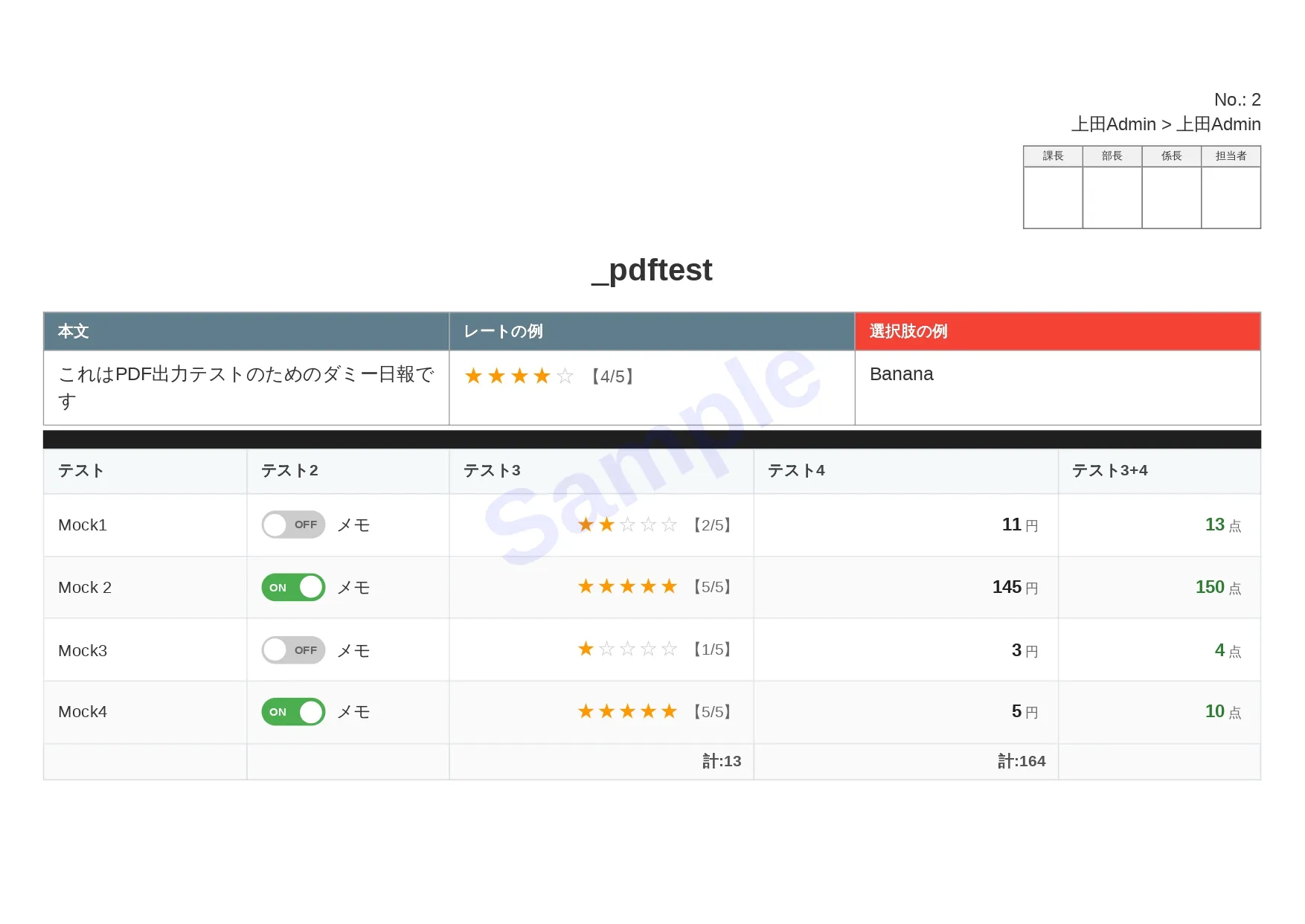 文書番号・見出し色付け・提出者をONにし、検印欄をカスタム・文字サイズ・余白・向き