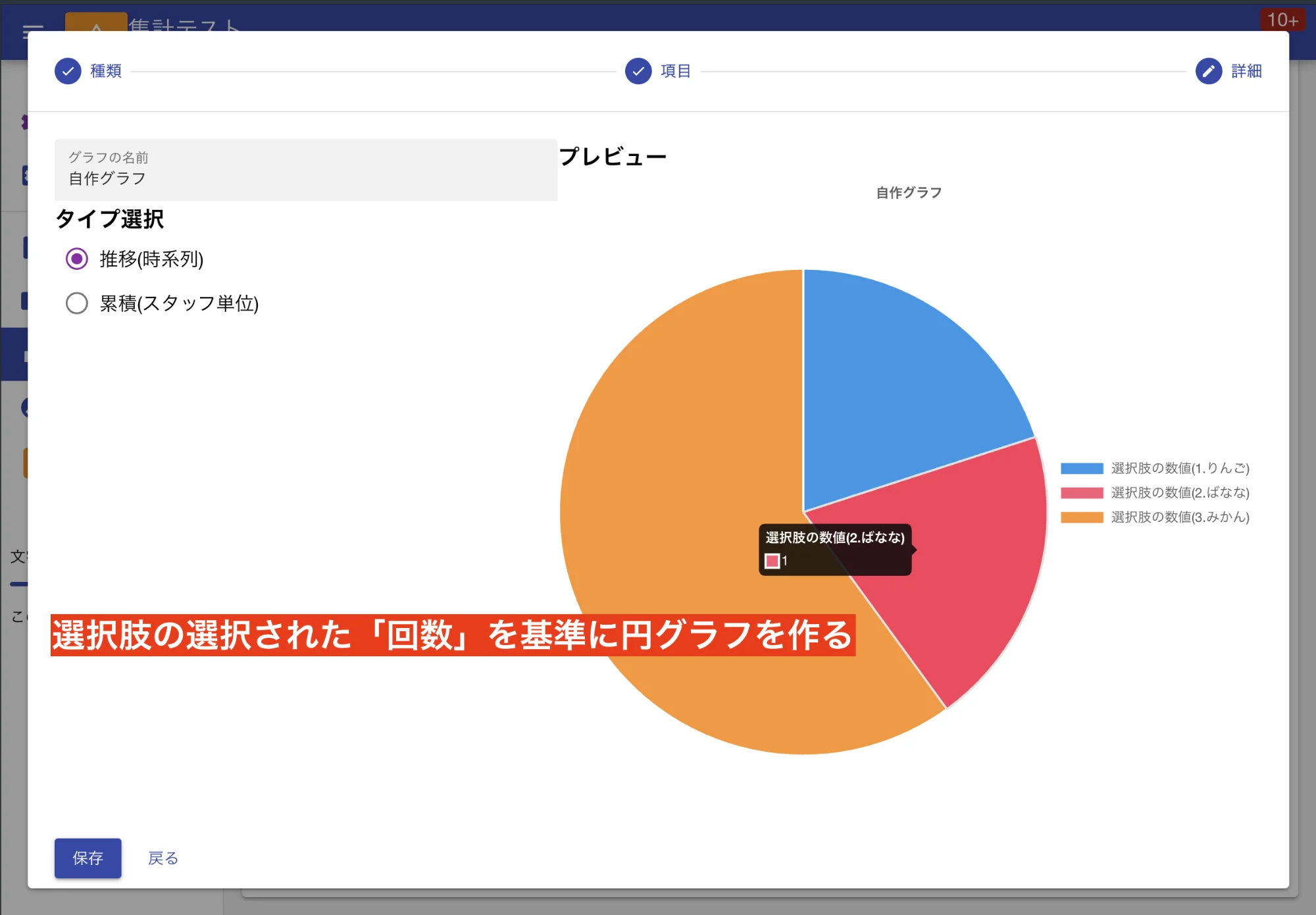 選択肢のデータは円グラフと相性が良いよ